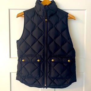 J Crew Puffer Vest, Navy Blue, Small